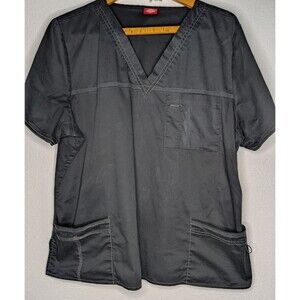Dickies Scrub Top Men's Large/Extra Large Black  Pockets Short Sleeve (957)